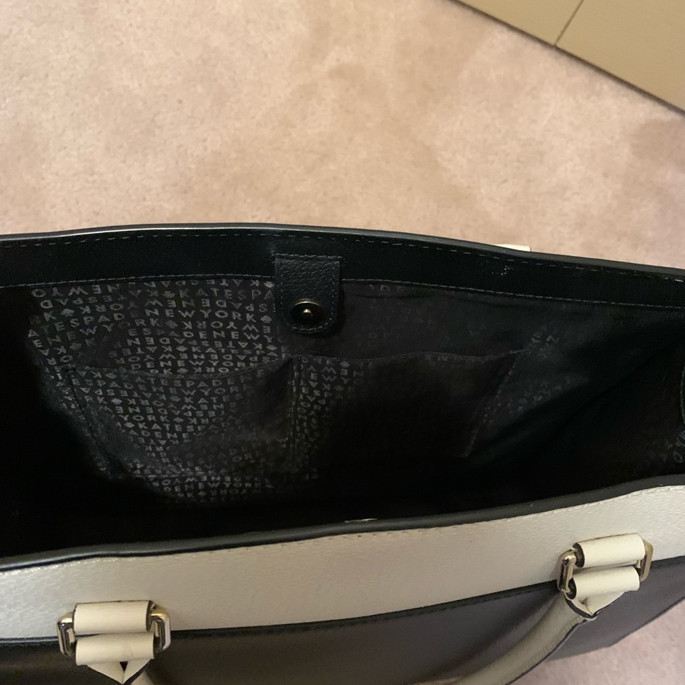 Kate Spade Black White Leather Tote - Picture 5 of 7